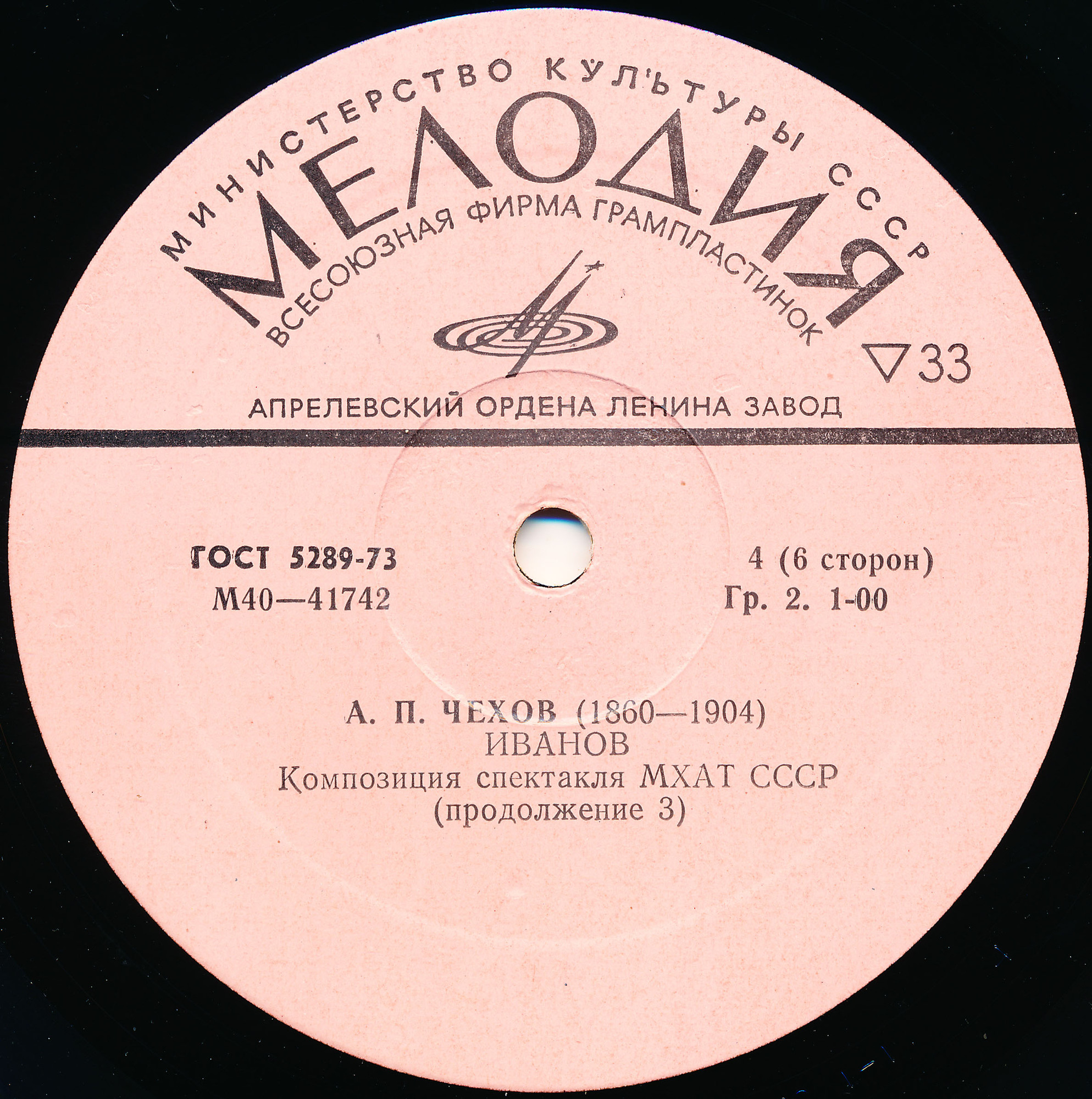 A. ЧЕХОВ (1860—1904): Иванов (композиция спектакля МХАТ СССР)