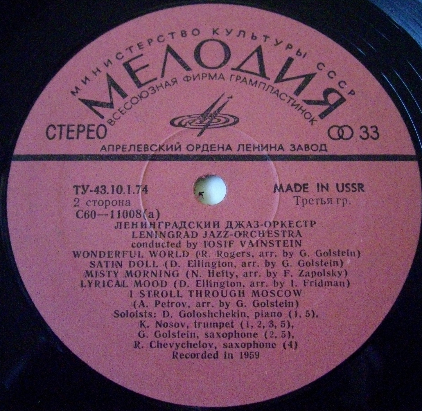 Джаз-оркестр под руководством Иосифа Вайнштейна