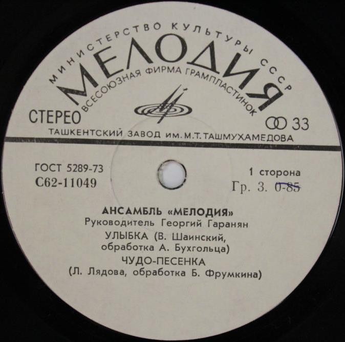 Ансамбль "Мелодия". Руководитель Георгий ГАРАНЯН
