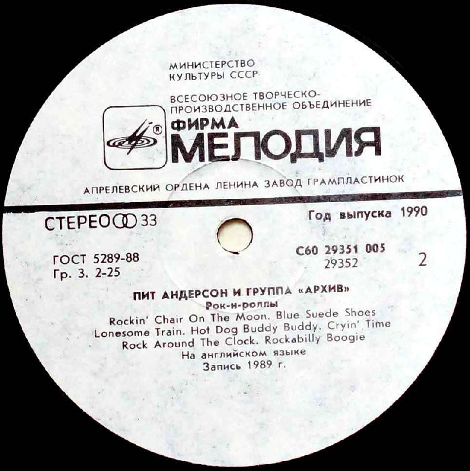 Пит Андерсон и группа "Архив"