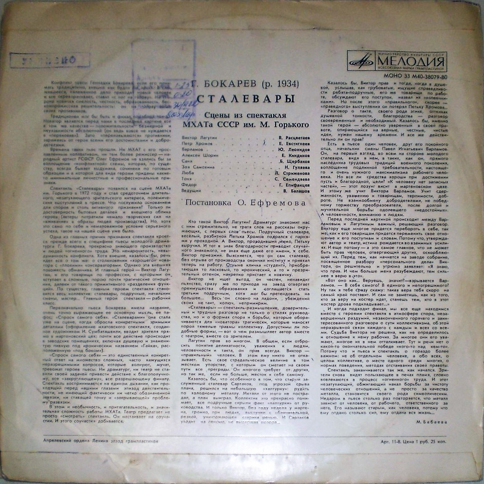 Г. БОКАРЕВ (1934): Сталевары.