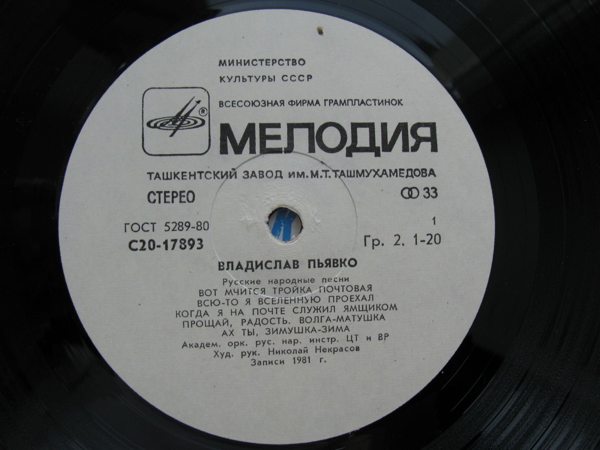 ВЛАДИСЛАВ ПЬЯВКО "Русские народные песни"