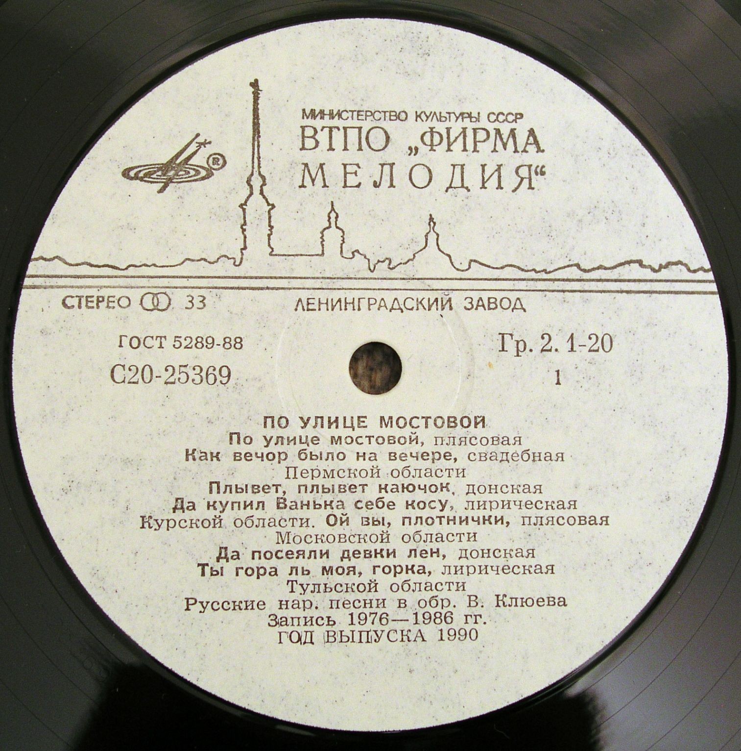 ПО УЛИЦЕ МОСТОВОЙ. Русские народные песни в обработке В. Клюева