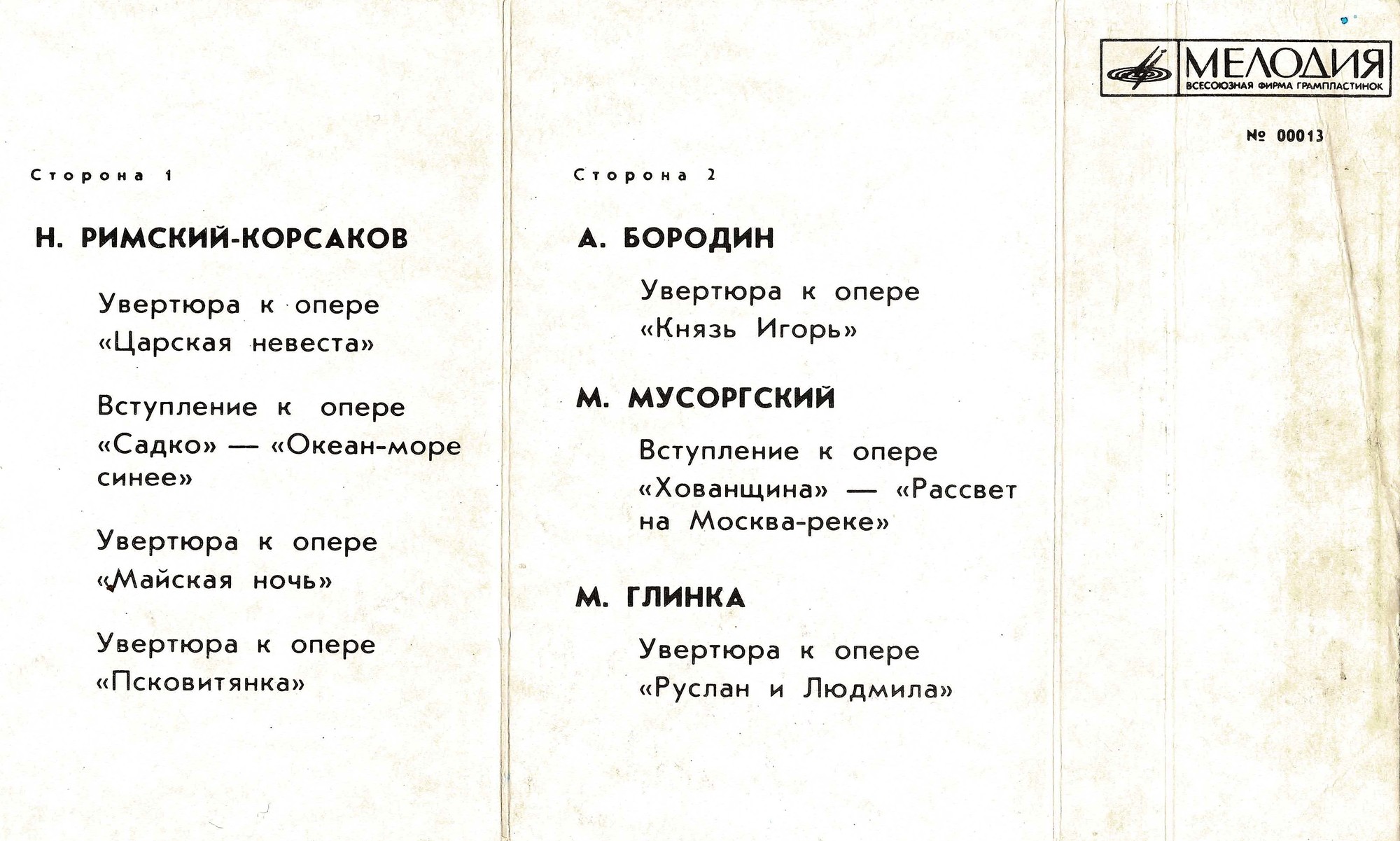 Оперные увертюры русских композиторов