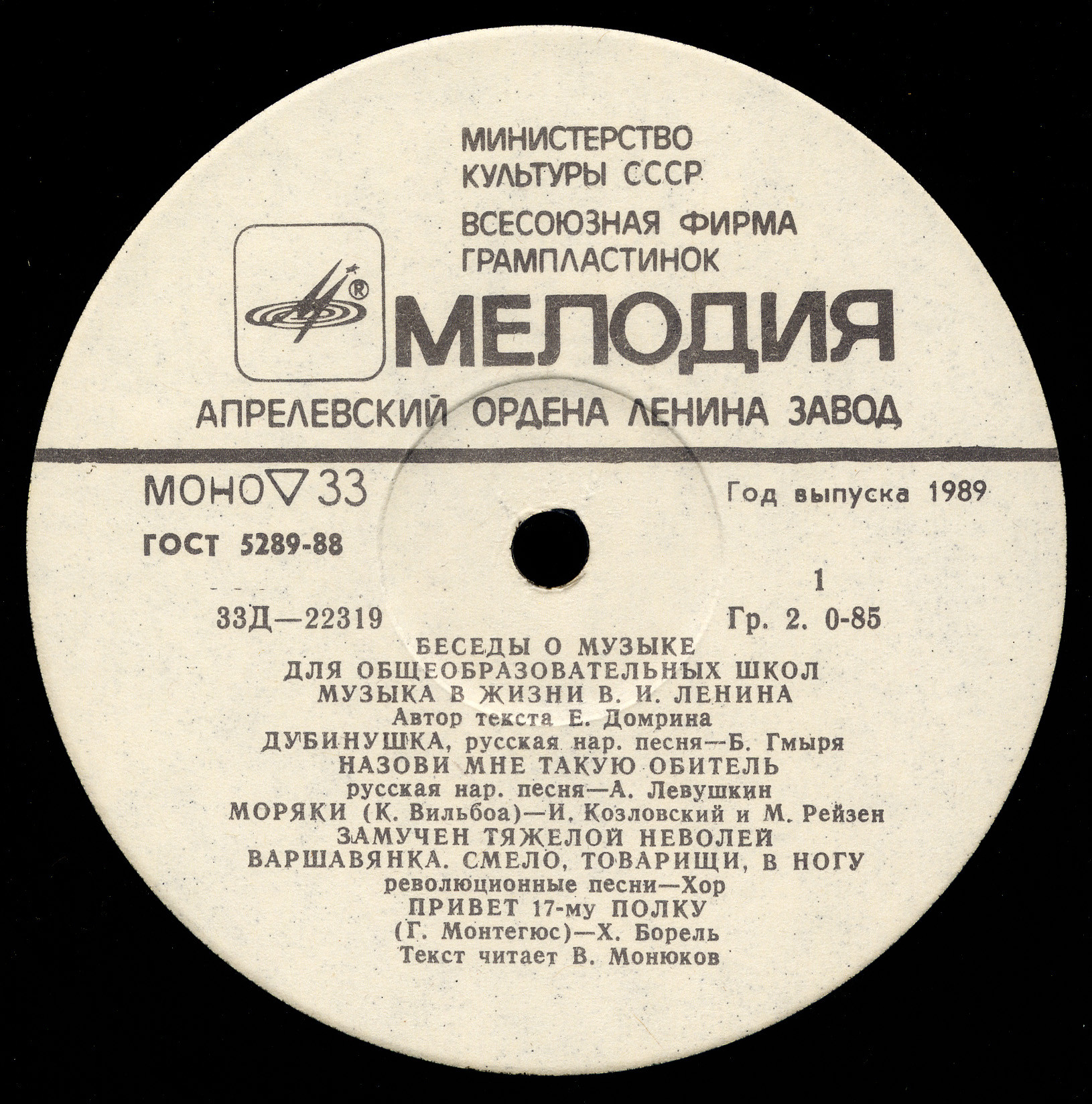 Музыка в жизни В. И.  Ленина