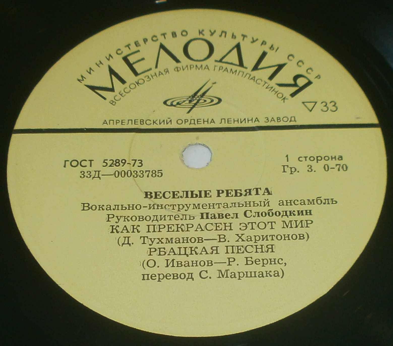 ВИА "ВЕСЕЛЫЕ РЕБЯТА". Руководитель Павел Слободкин