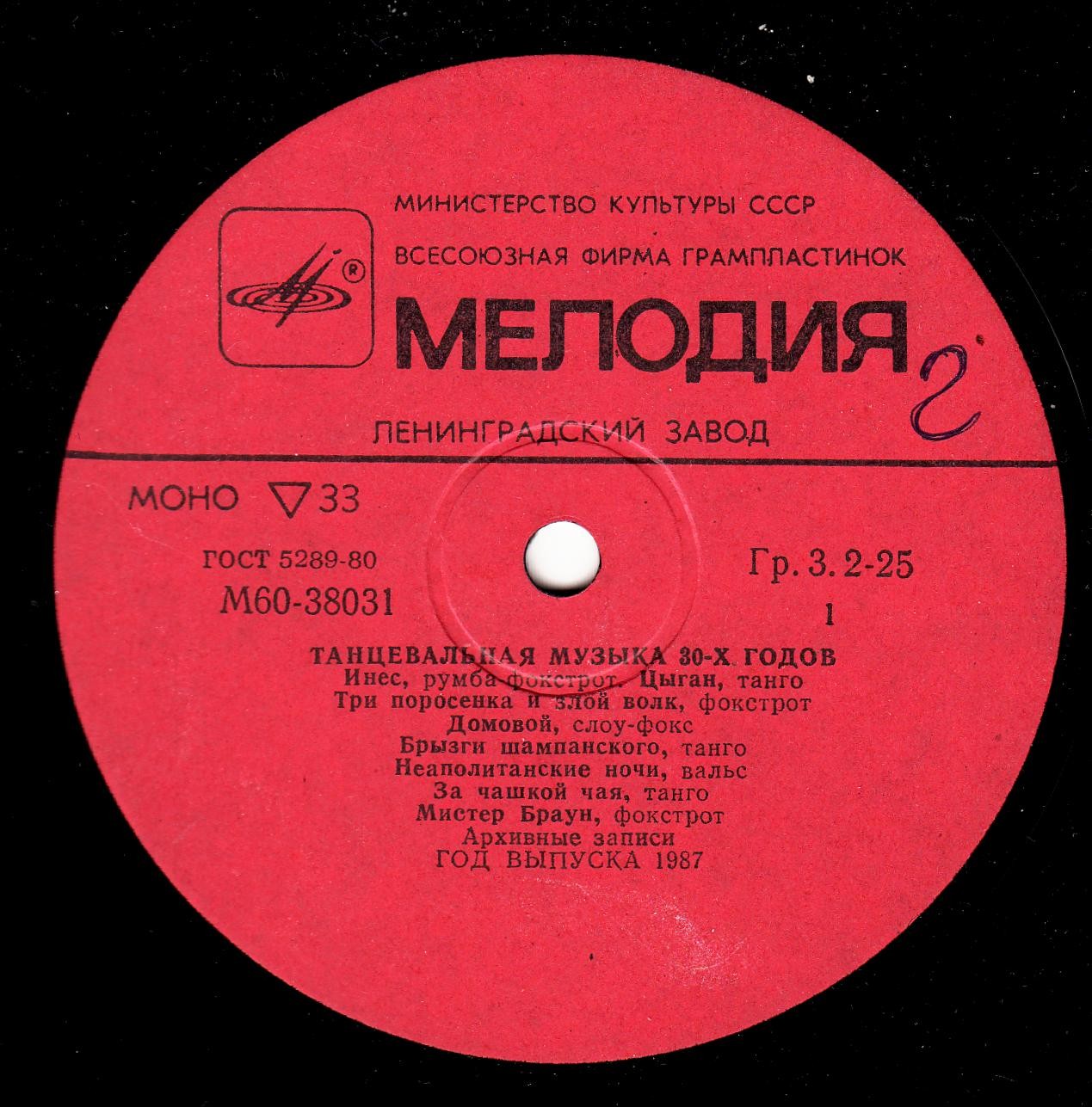 Танцевальная музыка 30-х годов