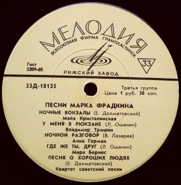 Песни Марка ФРАДКИНА