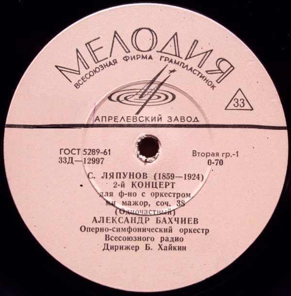 С. Ляпунов: Концерт № 2 для ф-но с оркестром / Р. Глиэр: Концерт для скрипки с оркестром