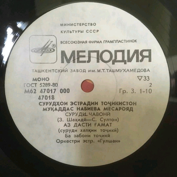 Мукаддас НАБИЕВА. Эстрадные песни Таджикистана