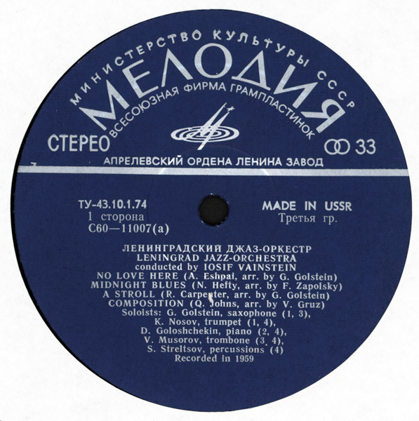 Джаз-оркестр под руководством Иосифа Вайнштейна