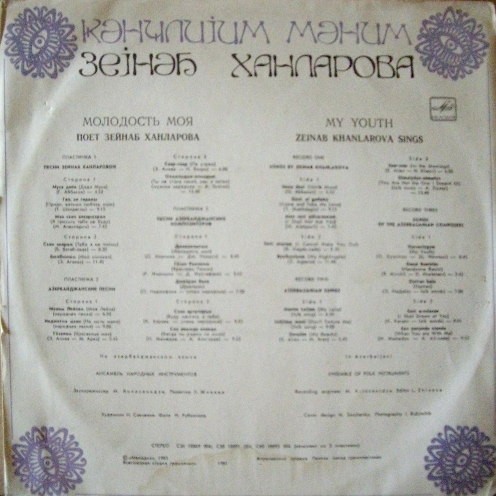 ХАНЛАРОВА Зейнаб. «Молодость моя»: