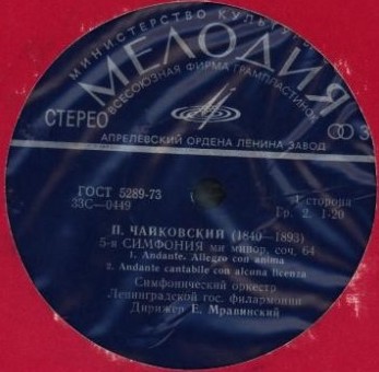 П. ЧАЙКОВСКИЙ. Симфония № 5 ми минор, соч. 64 (Е. Мравинский)