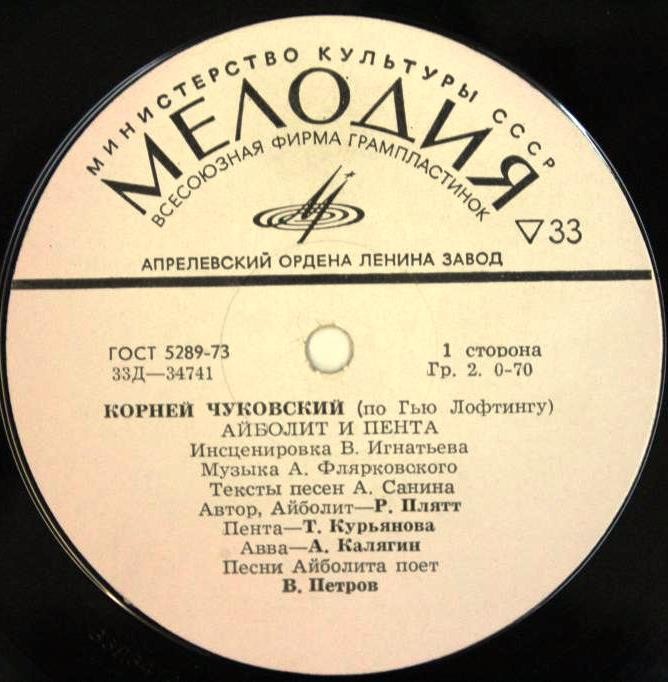 Корней Чуковский (по Гью Лофтингу). АЙБОЛИТ И ПЕНТА