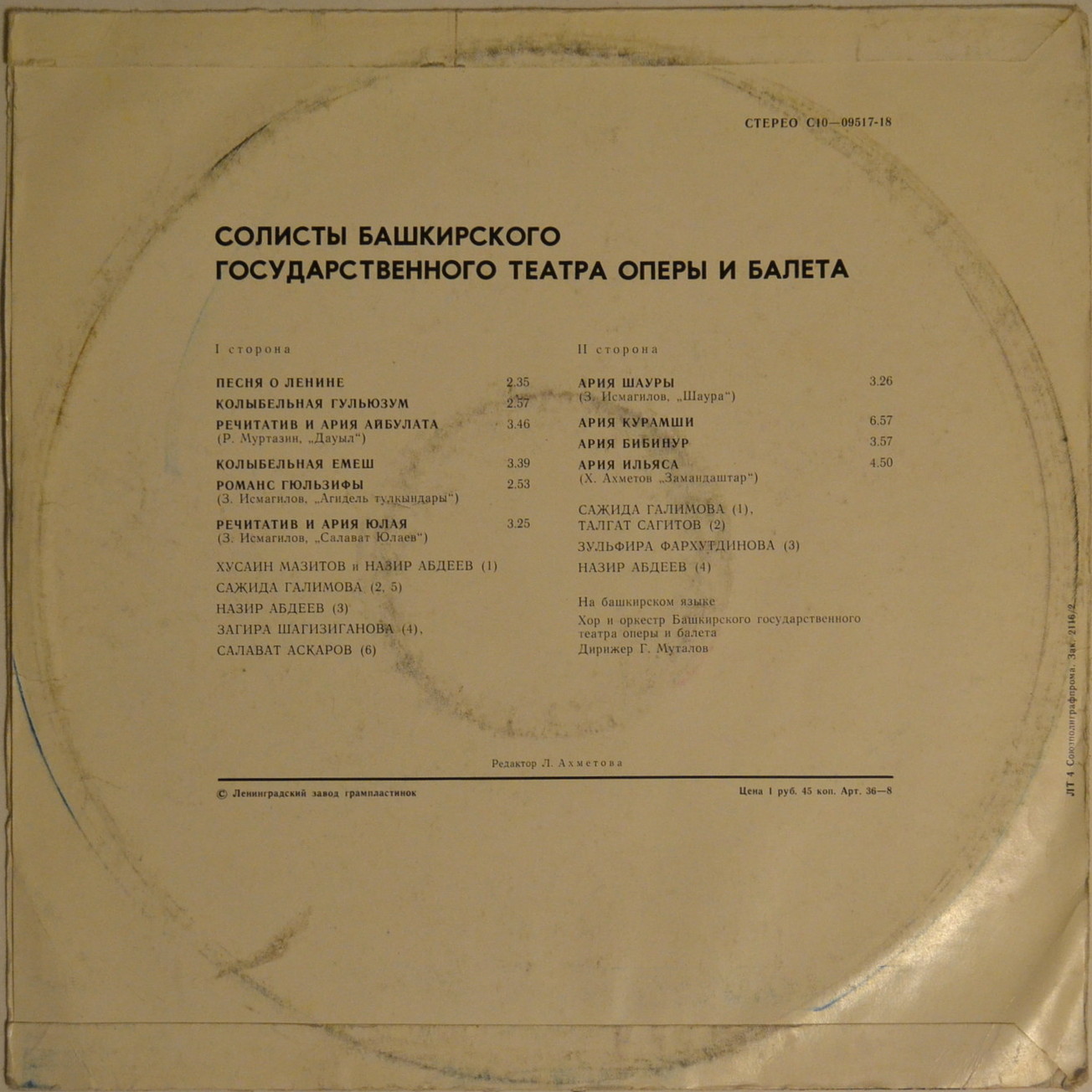 СОЛИСТЫ БАШКИРСКОГО ГОС. ТЕАТРА ОПЕРЫ И БАЛЕТА.