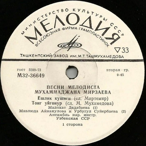 Песни мелодиста Мухаммаджана Мирзаева