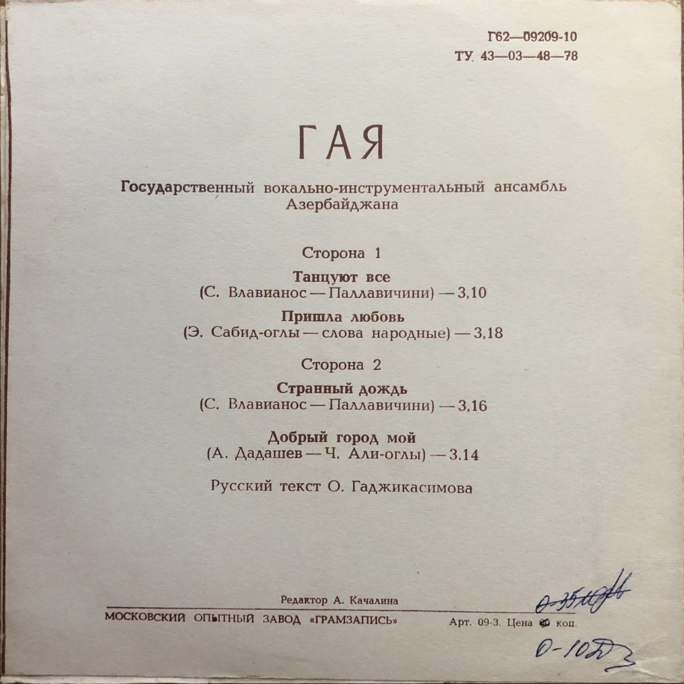 ГАЯ. Государственный вокально-инструментальный ансамбль Азербайджана