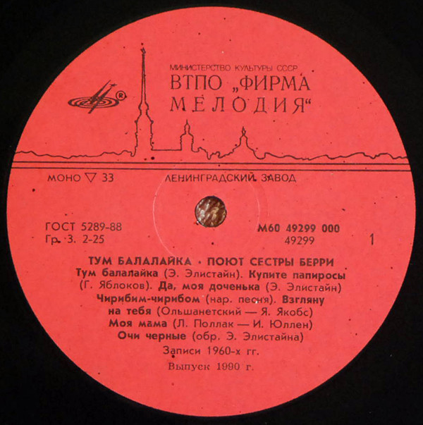 Тум балалайка. Поют Сёстры Берри