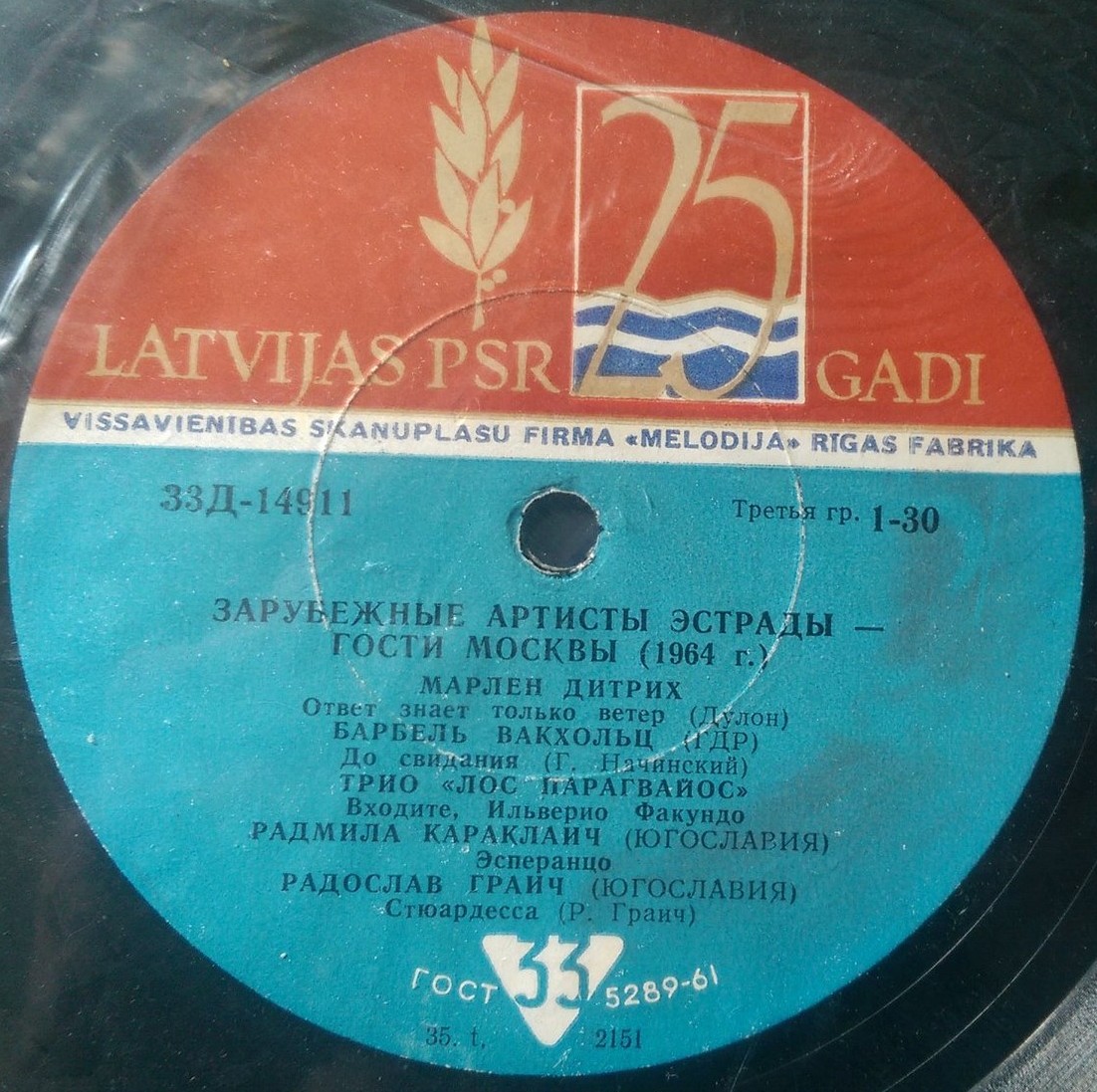 ЗАРУБЕЖНЫЕ АРТИСТЫ ЭСТРАДЫ — ГОСТИ МОСКВЫ (1963–1964 гг.)