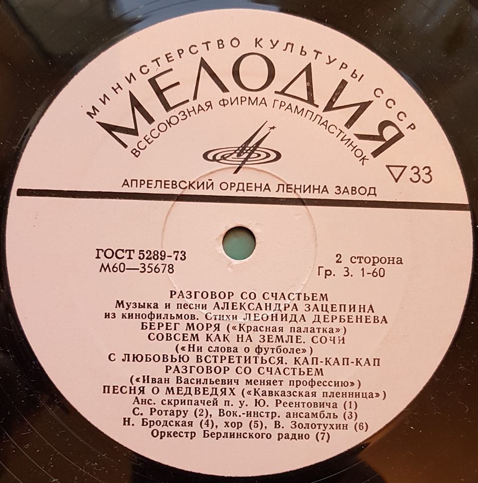 Александр Зацепин. Разговор со счастьем. Песни из кинофильмов