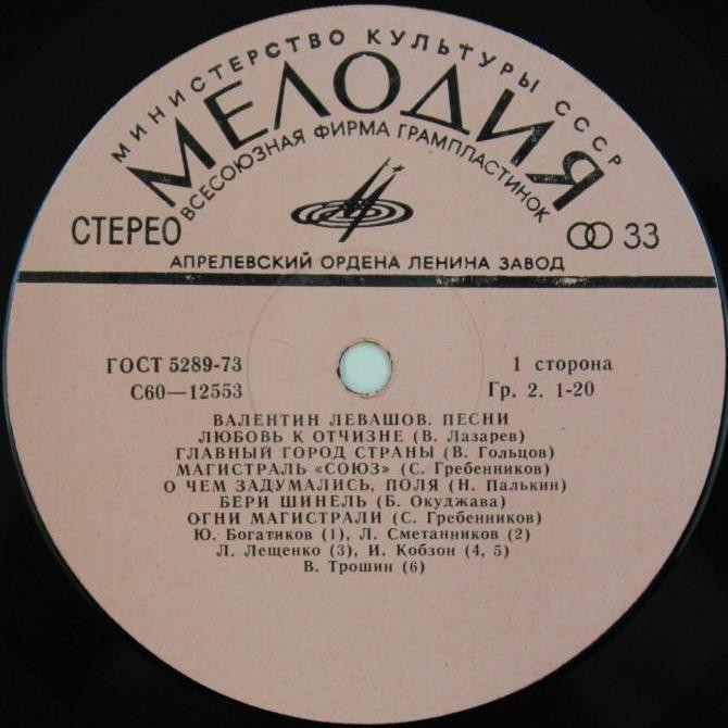 Валентин Левашов. Песни