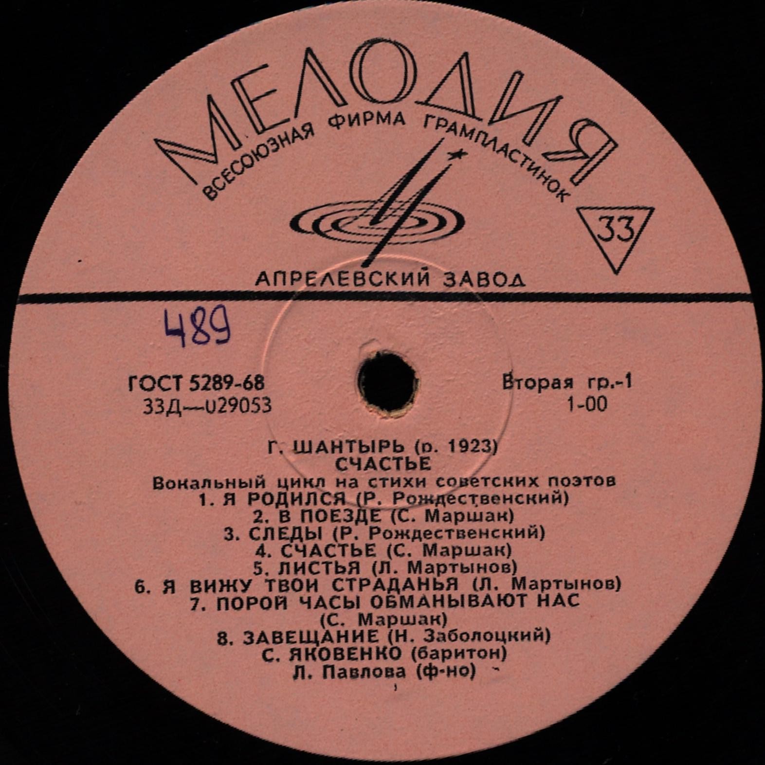 Г. ШАНТЫРЬ (1923)