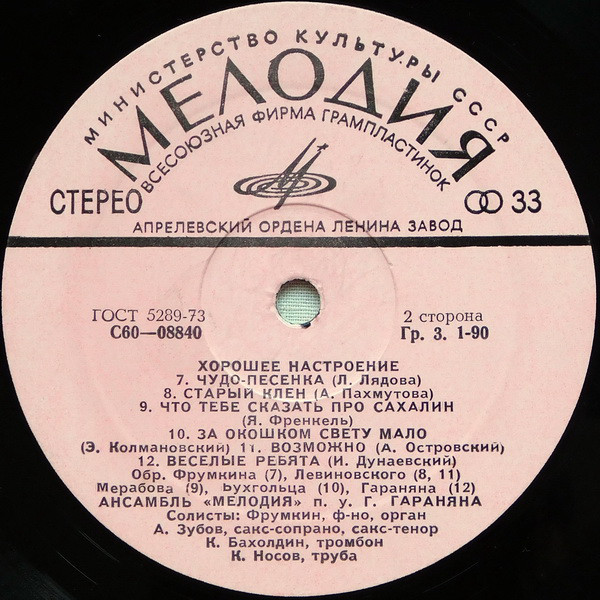 "Хорошее настроение". Ансамбль "Мелодия", руководитель Георгий ГАРАНЯН