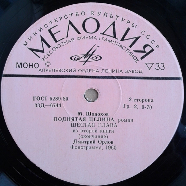 М. Шолохов. "Поднятая целина", фрагменты из романа. Читает Д. Орлов