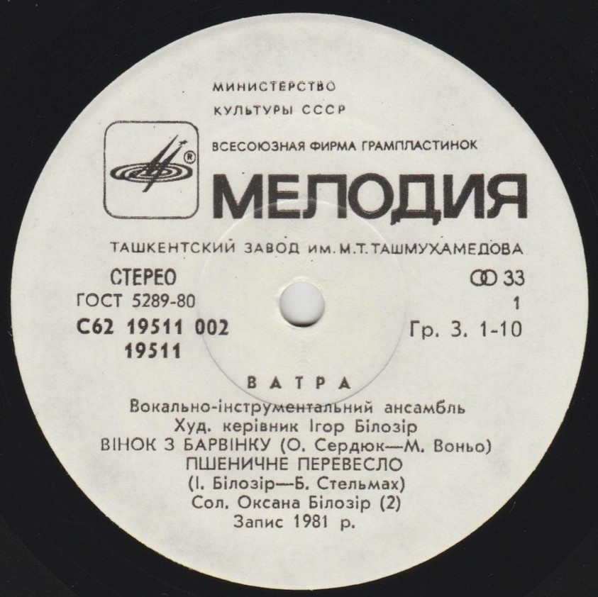 ВИА «ВАТРА», худ. рук. Игорь Билозир.