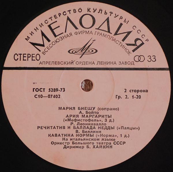 Мария БИЕШУ, сопрано. Арии из опер
