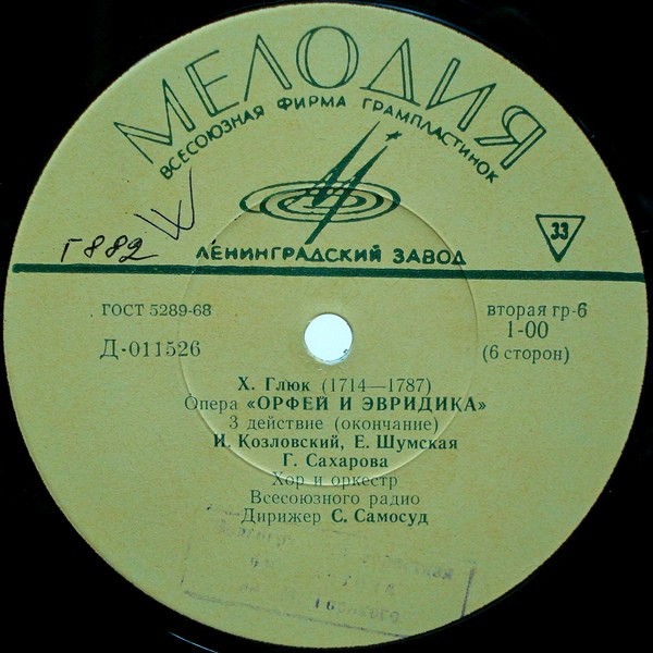 Х. В. ГЛЮК (1714–1787): «Орфей и Эвридика», опера в 3 д. (С. Самосуд)
