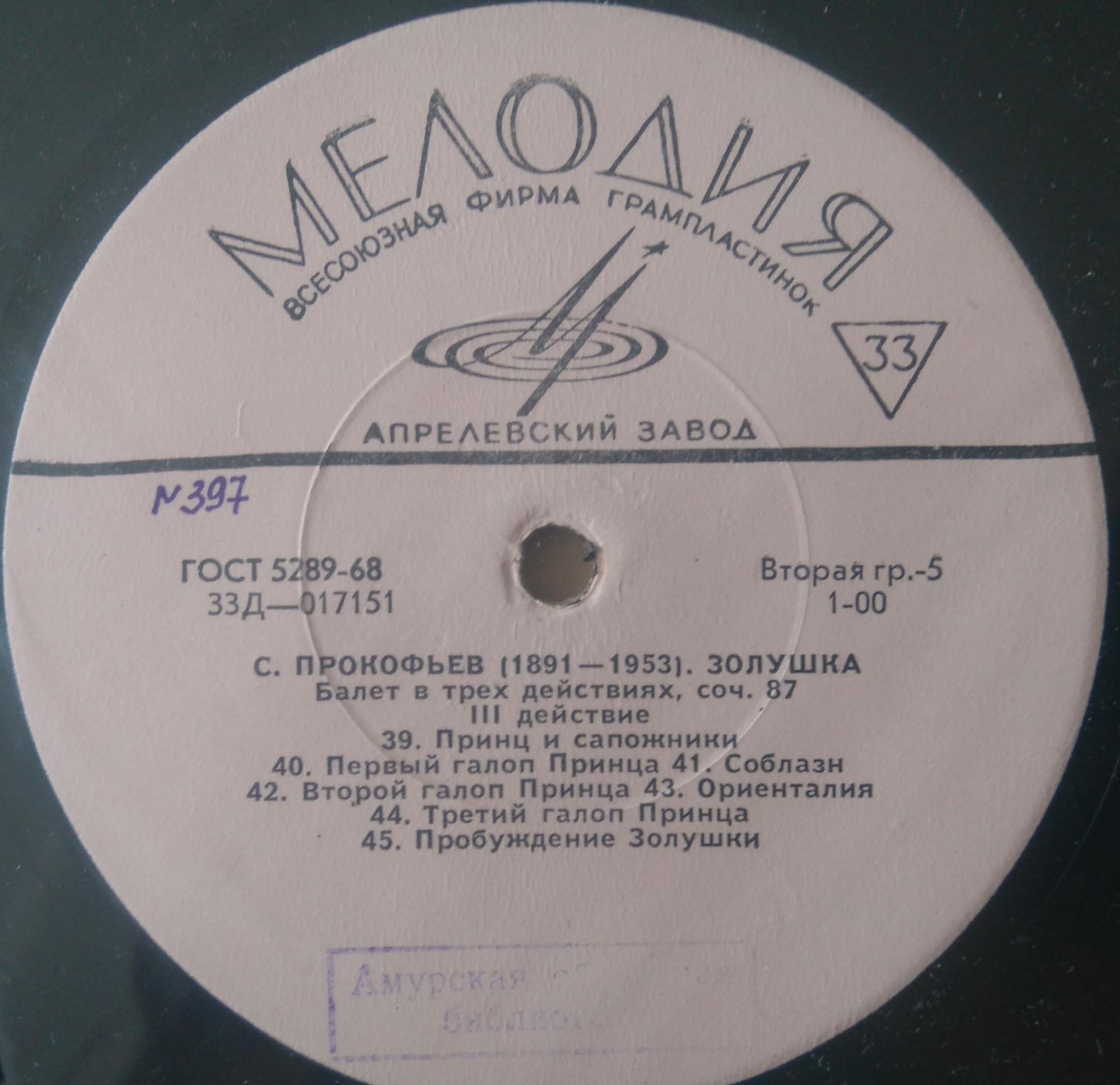 С. ПРОКОФЬЕВ. Балет «Золушка»