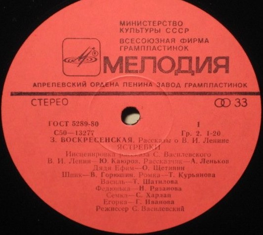 З. ВОСКРЕСЕНСКАЯ. Рассказы о В. И. Ленине. Инсценировки С. Василевского.