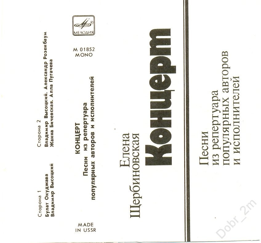 Концерт.  Песни из репертуара популярных авторов и исполнителей