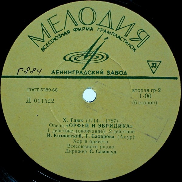Х. В. ГЛЮК (1714–1787): «Орфей и Эвридика», опера в 3 д. (С. Самосуд)