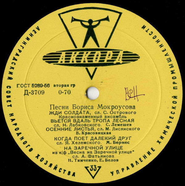 Песни Бориса Мокроусова