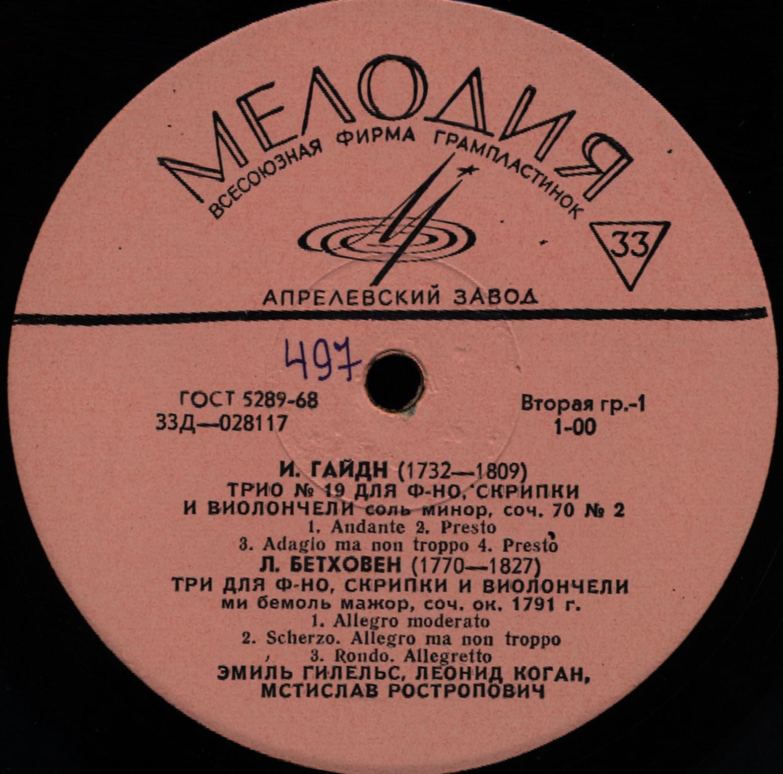 И. Гайдн, Л. Бетховен, Р. Шуман