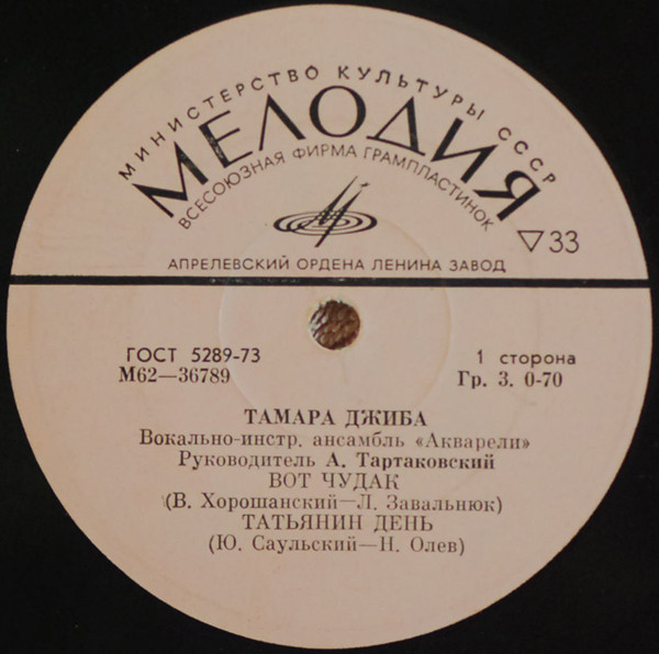 Тамара ДЖИБА, ВИА "АКВАРЕЛИ"