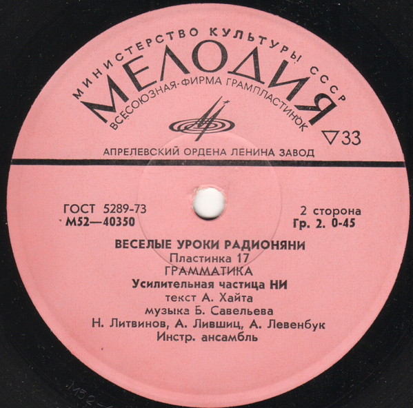 Весёлые уроки радионяни. Пластинка 17