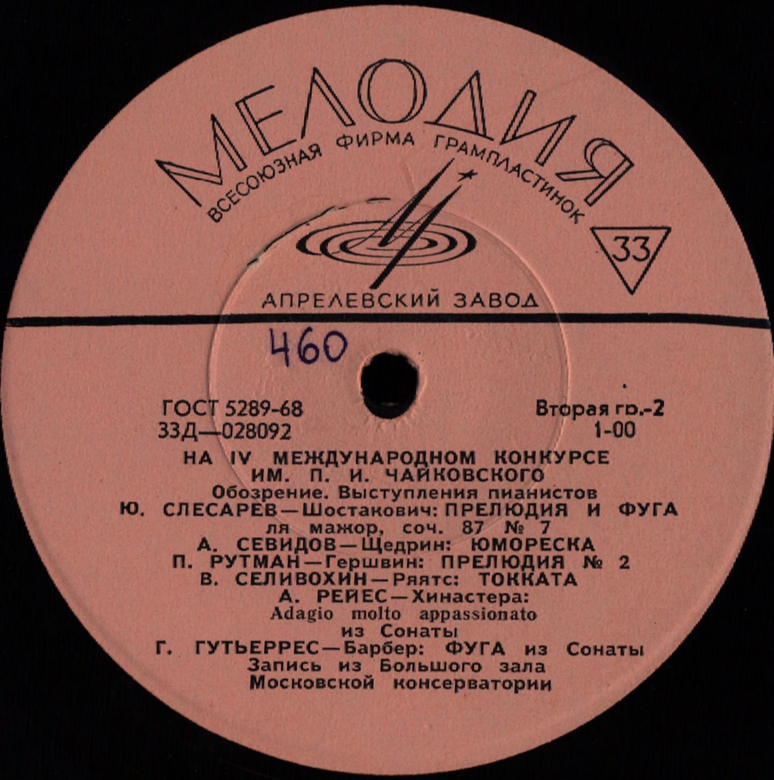 IV Международный конкурс им. П. И. Чайковского. Пианисты