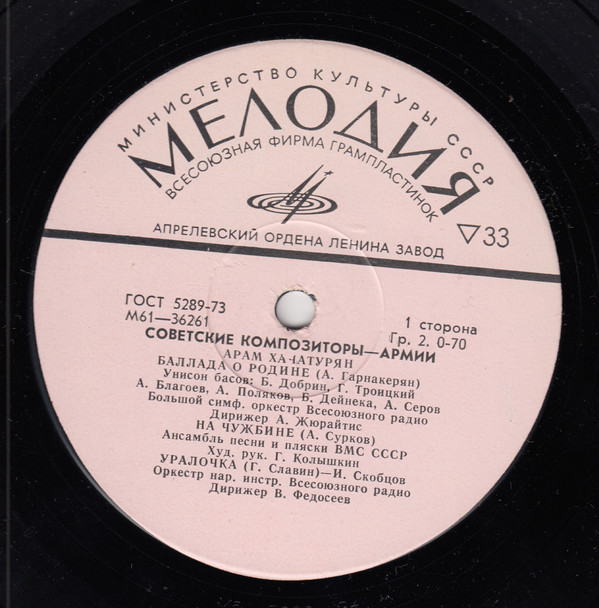Арам ХАЧАТУРЯН. Из серии "Советские композиторы - Армии"
