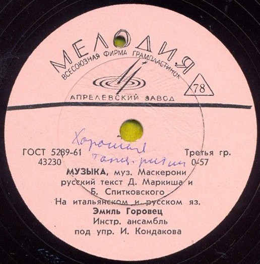 Эмиль Горовец — Синьорина / Музыка