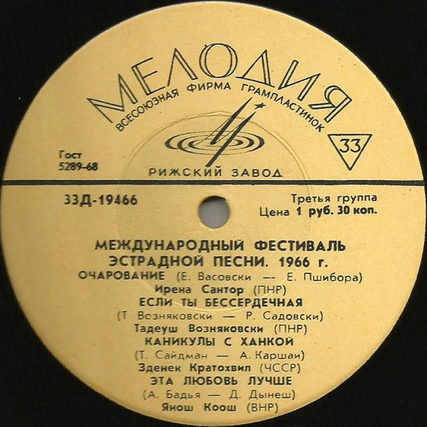 МЕЖДУНАРОДНЫЙ ФЕСТИВАЛЬ ЭСТРАДНОЙ ПЕСНИ (Москва, 1966 г.)