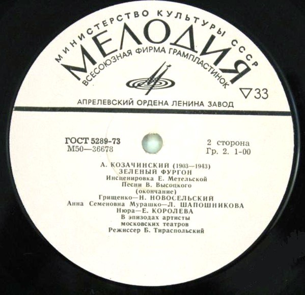 А. Козачинский, Зеленый фургон (инсценировка)