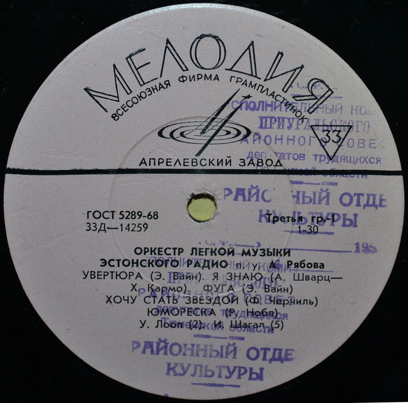 Оркестр легкой музыки Эстонского радио п/у А. Рябова