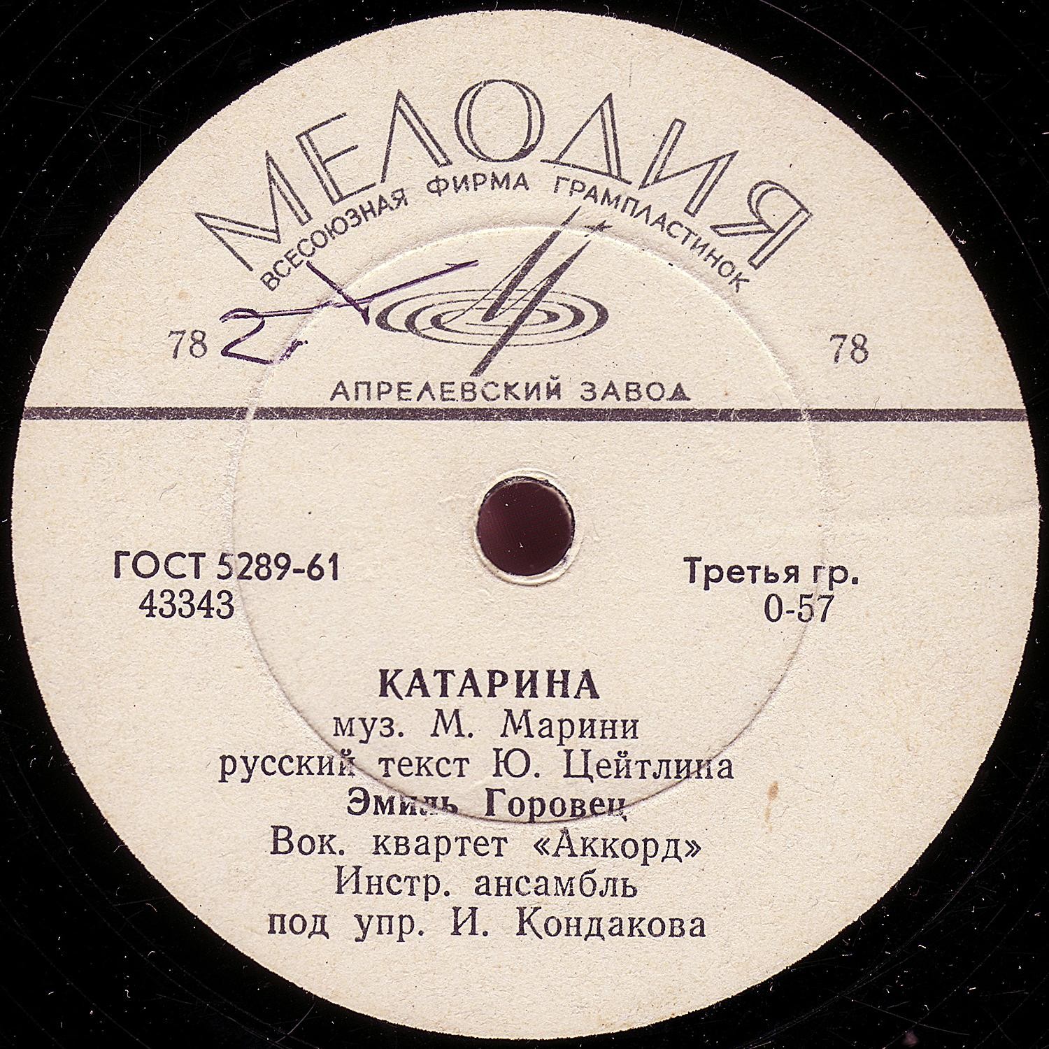 Эмиль Горовец — Катарина / Я достану луну