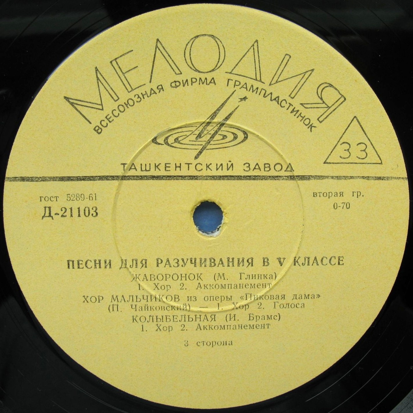 Песни для разучивания в V - VII классах средней школы