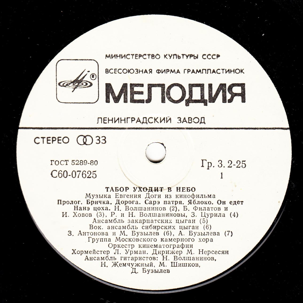 Музыка Евгения Доги из кинофильма "Табор уходит в небо"