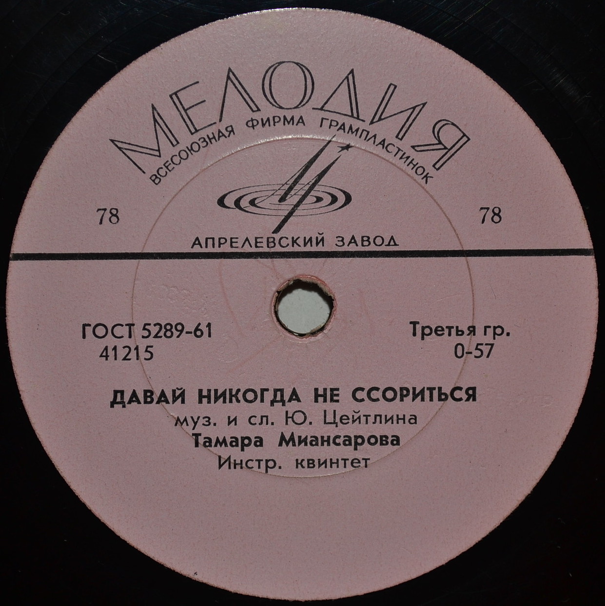 Тамара Миансарова — Давай никогда не ссориться / Рыжик