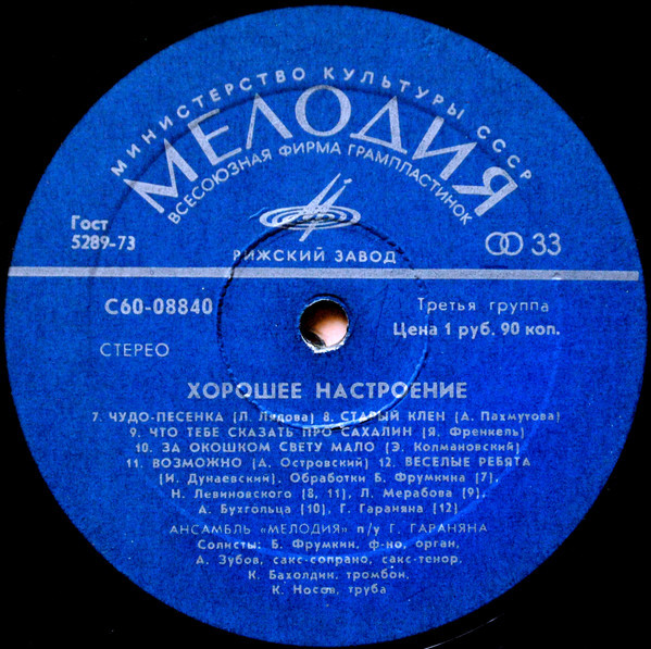 "Хорошее настроение". Ансамбль "Мелодия", руководитель Георгий ГАРАНЯН